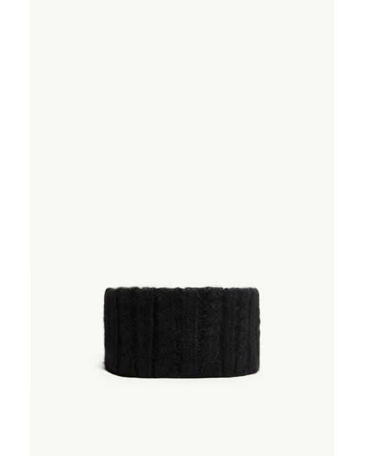 Moncler Black Cable Knit Alpaca Blend Headband