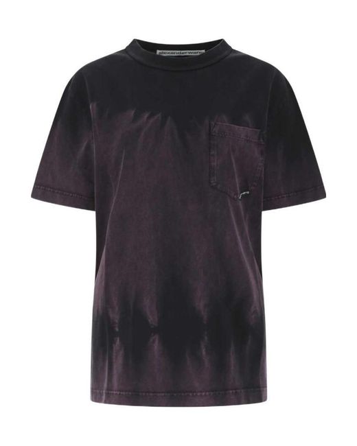 Alexander Wang Black Tie-Dye Crewneck T-Shirt