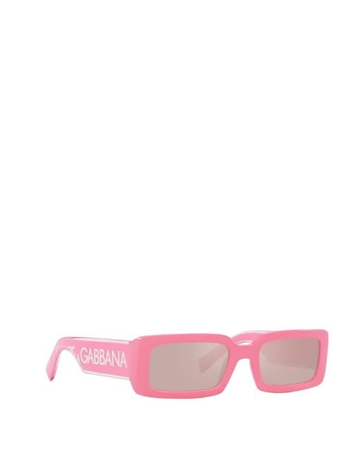 Dolce & Gabbana Pink Eyewear Rectangle-Frame Sunglasses