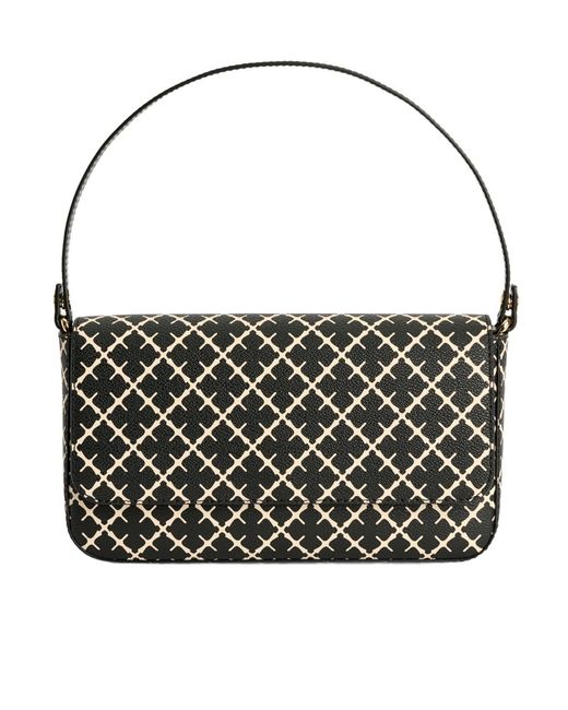 By Malene Birger Black Small Tallie Geometric-Print Shoulder Bag