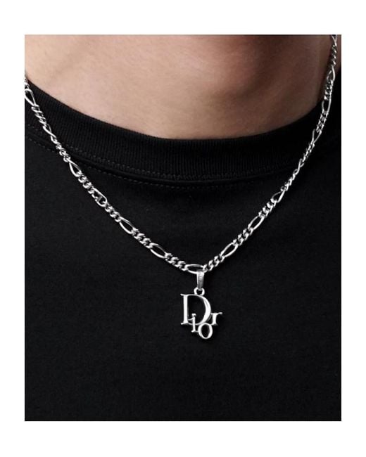 Dior Metallic Charms Chain Link Necklace for men