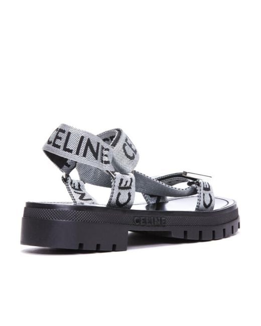Céline White Logo Sandals for men