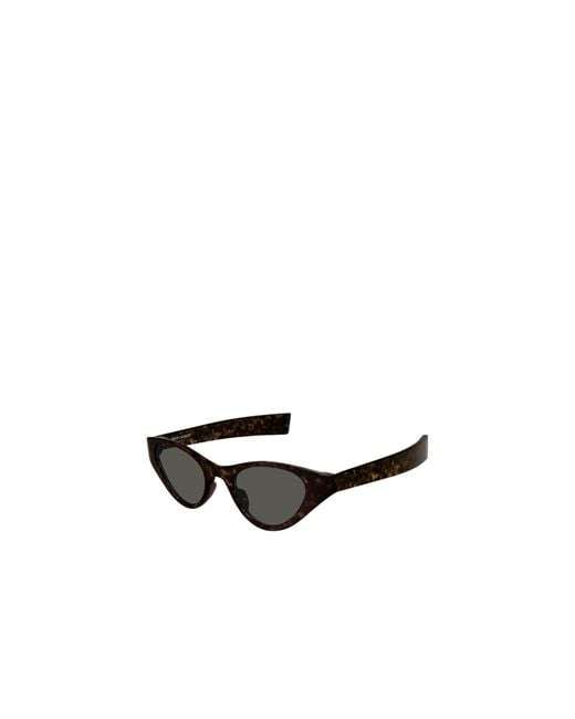 Saint Laurent White Eyewear Cat-Eye Frame Sunglasses
