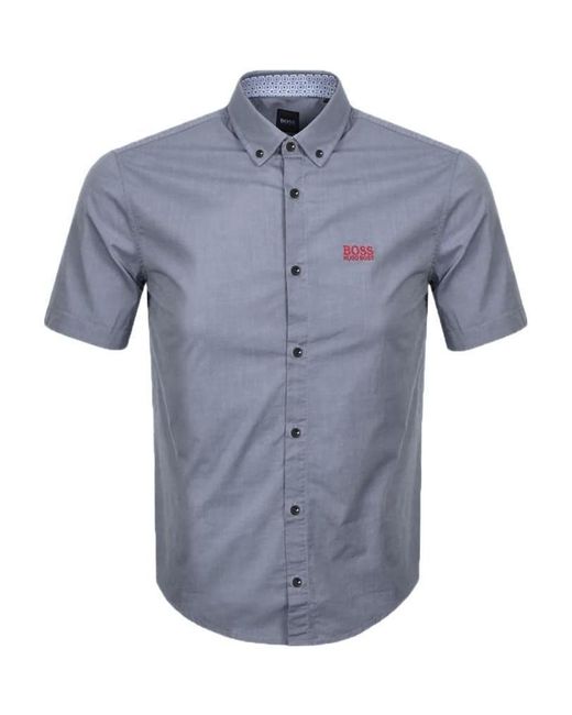 Boss Blue Logo Short-Sleeved Shirt for men