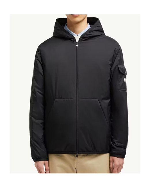 Moncler Blue Zip-Up Hooded Jacket for men