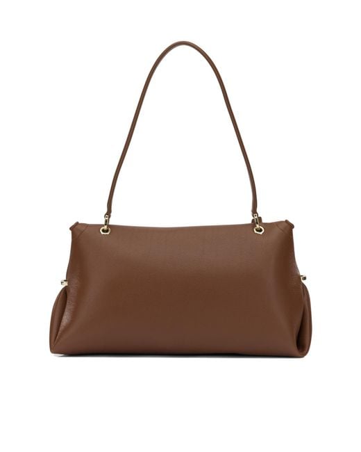 Ferragamo Brown Medium 'Gancini' Shoulder Bag