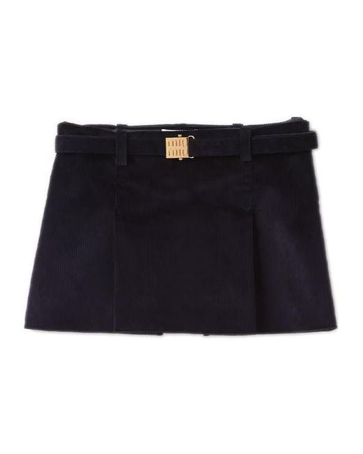 Miu Miu Blue Corduroy Skirt