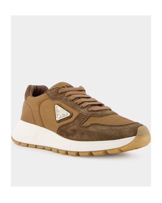 Prada Brown Prax 01 Sneakers for men