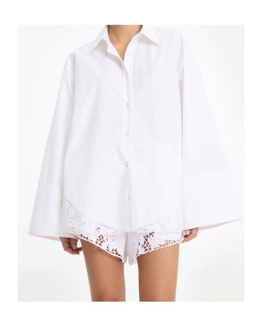 ROTATE BIRGER CHRISTENSEN White Oversized Lace Shirt