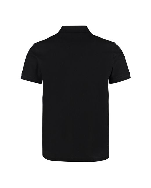 Burberry Black Embossed Buttons Polo Shirt for men