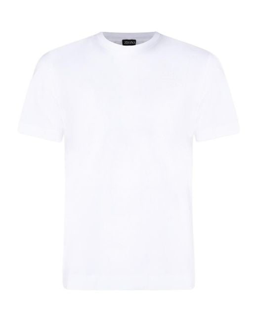 Zegna White Short-Sleeved Crewneck T-Shirt for men