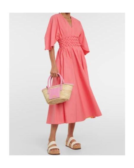Roksanda Pink Esti Cotton Poplin Midi Dress