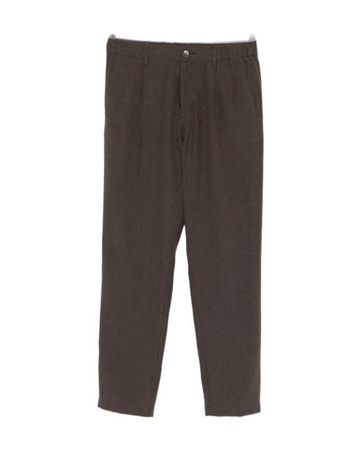 Herno Gray Elasticated-Waistband Tailored Trousers for men