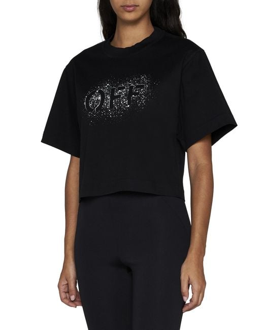 Off-White c/o Virgil Abloh Black Logo Printed Crewneck T-Shirt