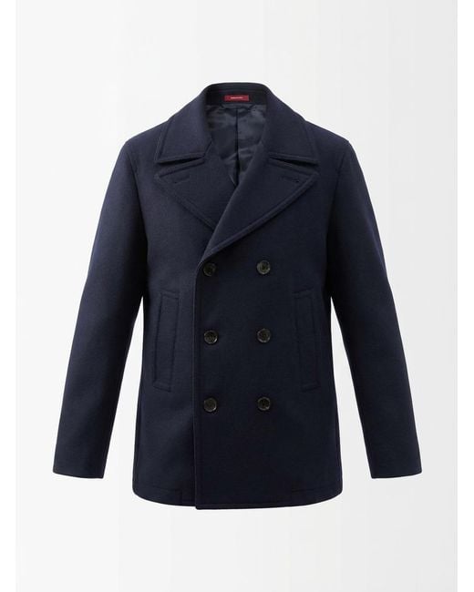 Gucci Blue Double Breasted Batavia Coat for men