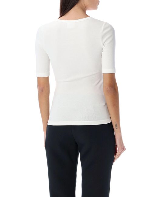 Courreges White Holistic Snaps 90's Ribbed T-Shirt