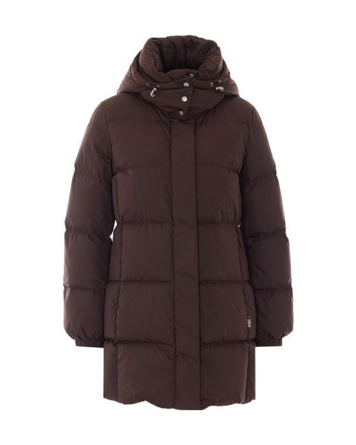 Add Brown Amadeus Hooded Puffer Coat