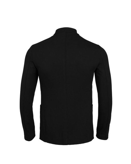 Armani Collezioni Black Logo Casual Jacket for men
