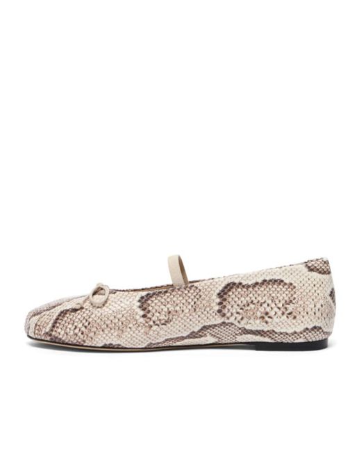 Stuart Weitzman Natural Prima Bow Ballet Mary Jane