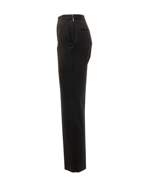 MSGM Black Logo Printed Pleated Trousers