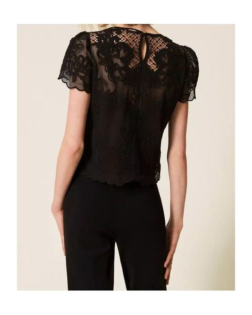 Twinset Black Muslin Blouse