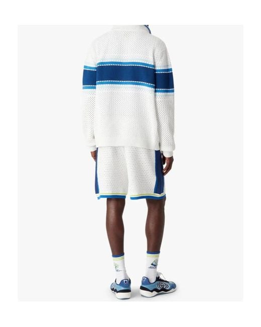 Casablanca Blue Mesh Stripe Knitted Jacket for men