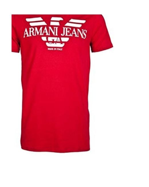 Armani Jeans Red Logo Details T-Shirt for men