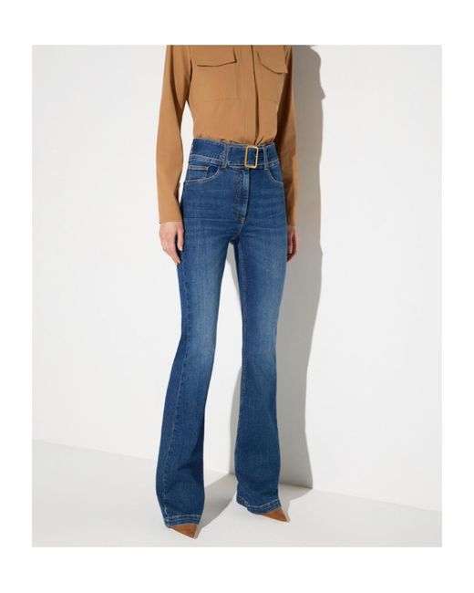Elisabetta Franchi Blue Flared Jeans