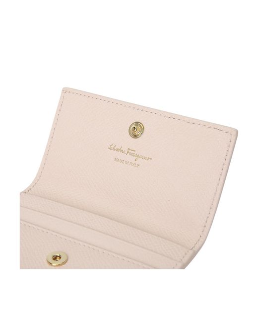 Ferragamo Natural Gancini Credit Card Holder