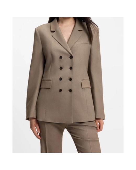 Boss Brown Long-Sleeved Suit Jacket