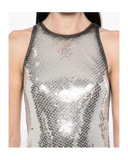 The Attico Gray Sleeveless Dress