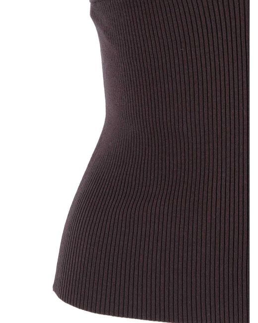 P.A.R.O.S.H. Brown Ribbed Top