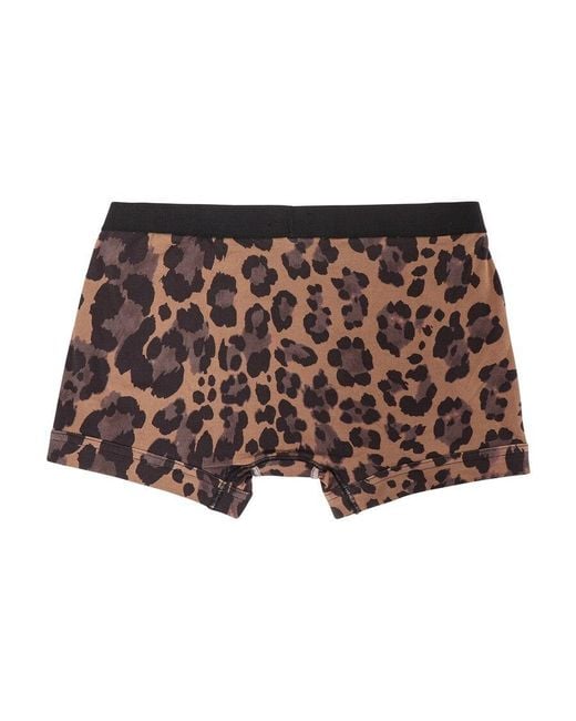 Tom Ford Brown Leopard Print Boxer Shorts for men
