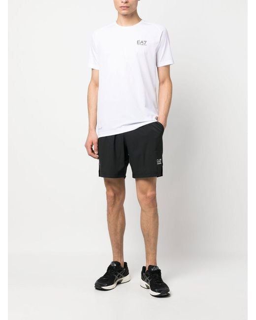 EA7 White Logo-Printed Two-Piece Tracksuit for men