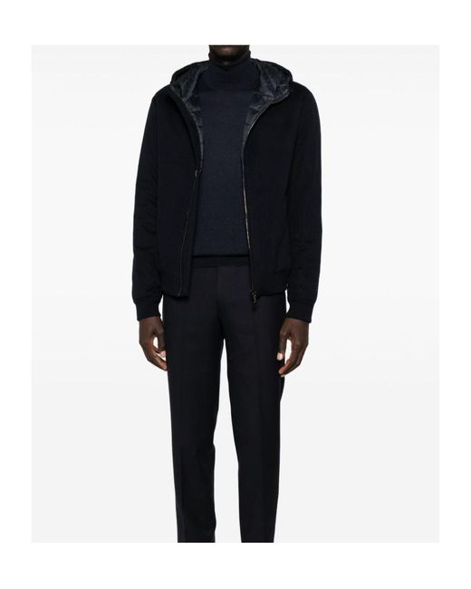 Moorer Black Front Zip Jacket for men