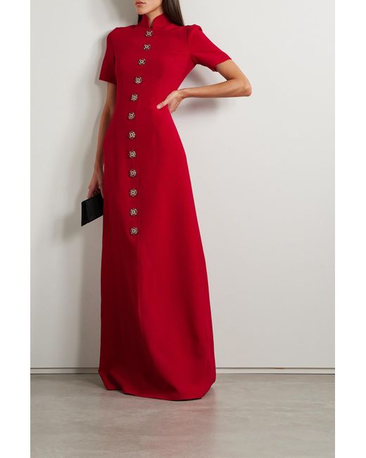 Andrew Gn Red Figure-Flattering Dress