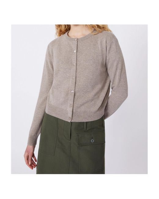 Weekend by Maxmara Gray Crew-Neck Cardigan