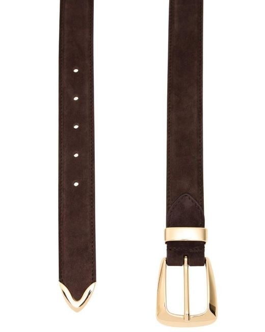 Khaite White Benny Suede Belt