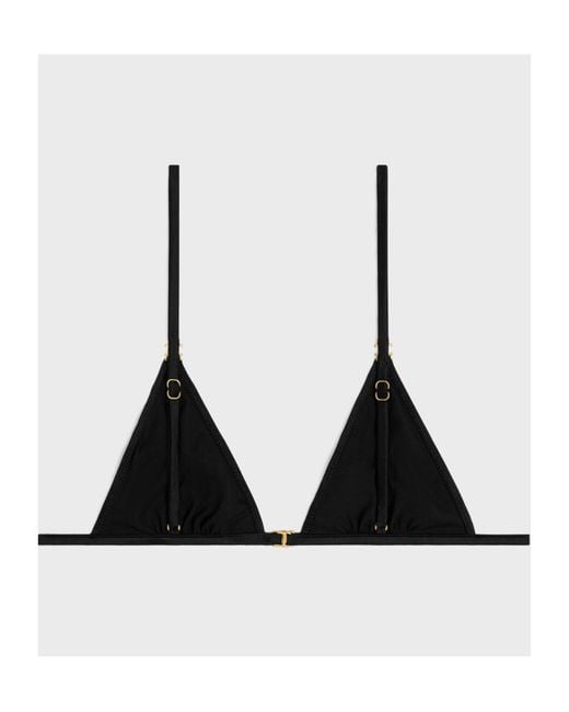 Céline Black Triomphe Triangle Bra