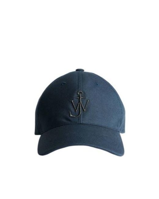 J.W. Anderson Blue Jw Anderson Logo Embroidered Curved Peak Cap for men