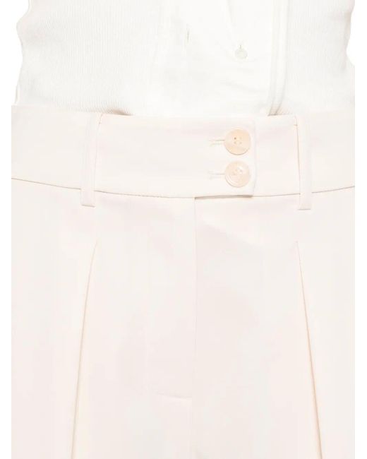 Patrizia Pepe White Button Pleated Trousers