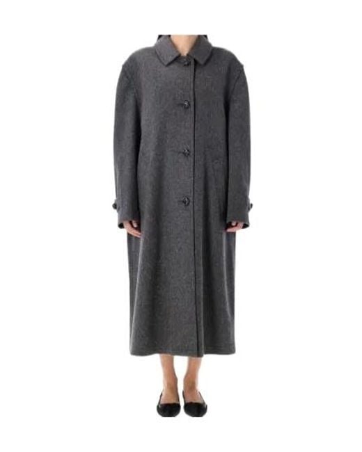 Prada Gray Single-Breasted Double Loden Cloth Coat