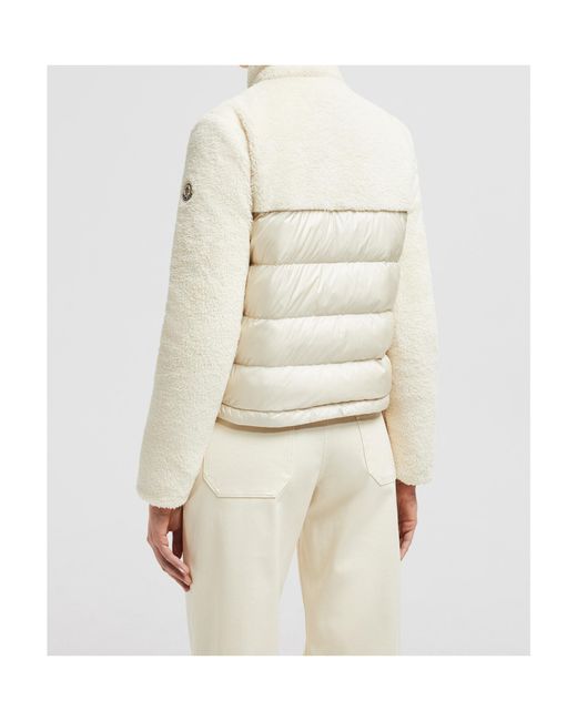 Moncler White Polignac Teddy Short Down Jacket