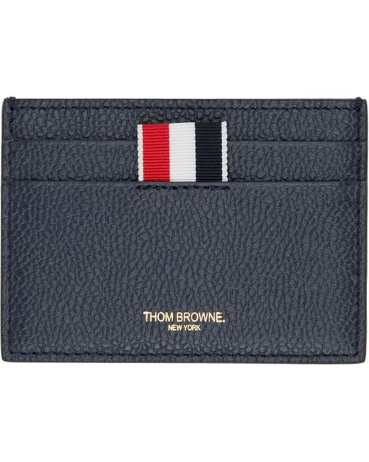 Thom Browne Black Side 4-Bar Stripe Card Holder for men