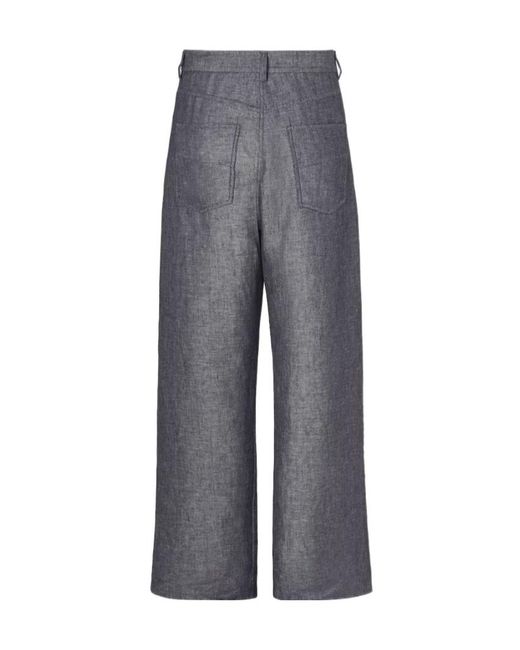 Fendi Gray Relaxed Wide-Leg Long Jeans for men