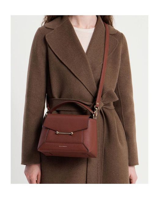 Strathberry Brown Mosaic Leather Tote Bag