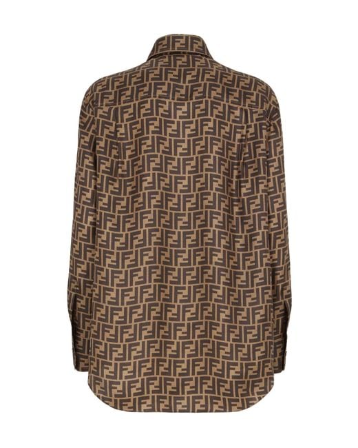 Fendi Brown Ff Silk Shirt
