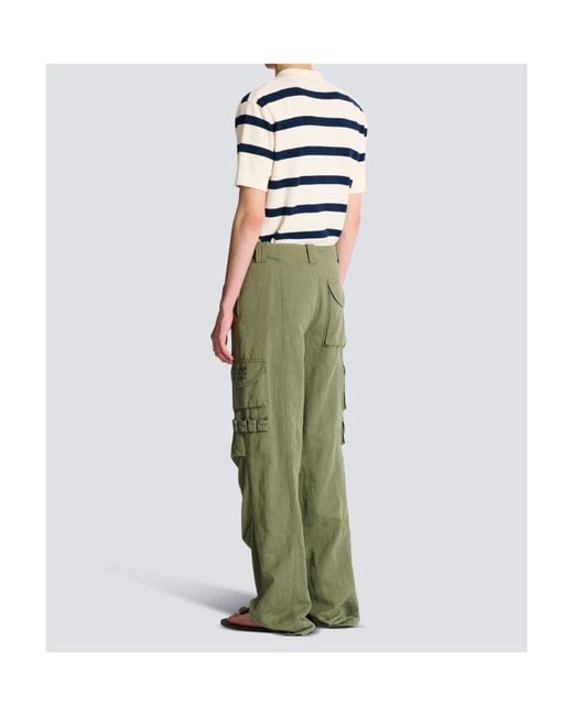 Balmain Green Stamp Cargo Pants for men