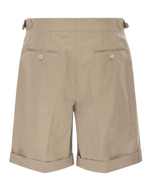 Brunello Cucinelli Natural Turn-Up Hem Shorts for men
