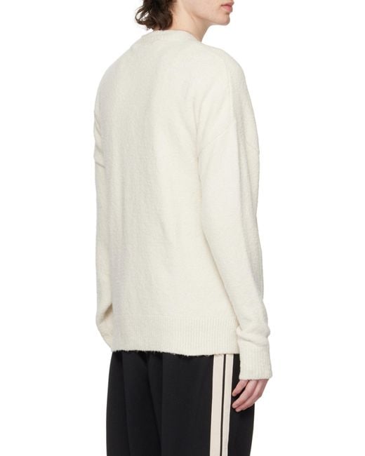 Palm Angels White I Love Pa Crewneck Knit Jumper for men